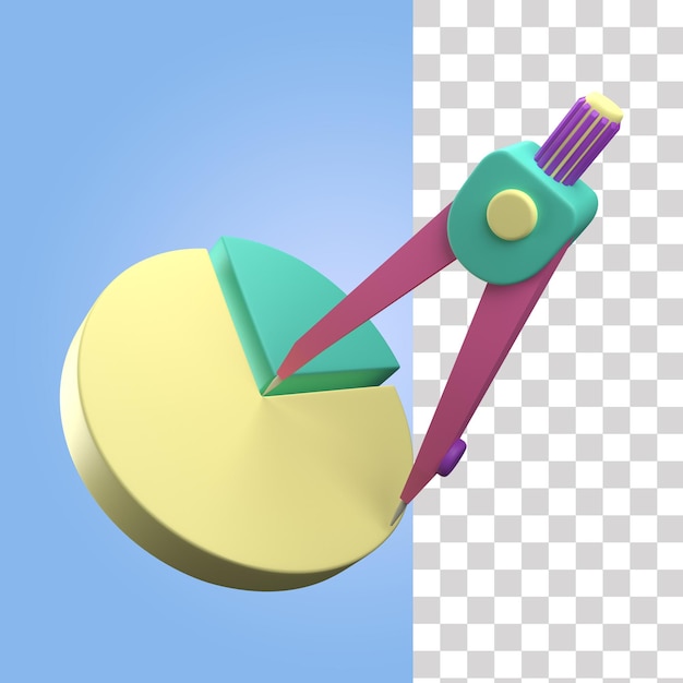 Measuring Circle Sector 3D Icon