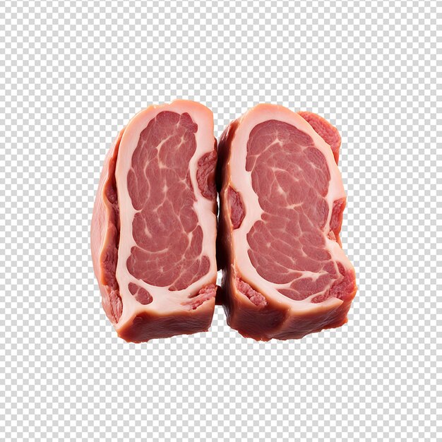 Meat in its raw state isolated on transparent background