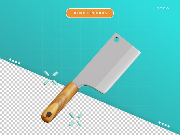 Meat knife 3d icon