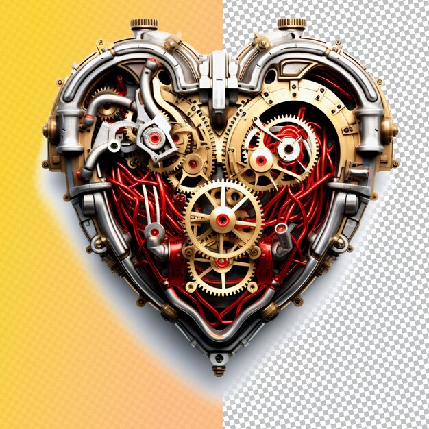 PSD mechanical heart technical design png background