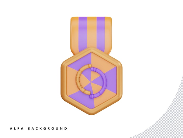 medal badges 3d vector icon cartoon minimal style