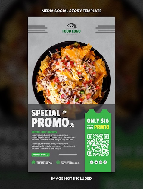 Media Social Story Post Template Special Promo Mexican Food