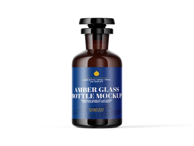 Medical Amber Jar Bottle Mockup