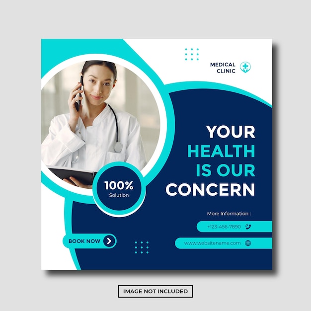 Medical clinic care health social media instagram post editable template Premium Psd