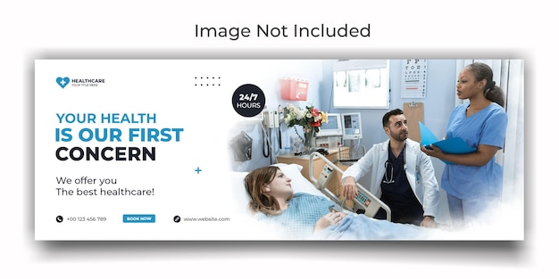 Medical cover social media template design