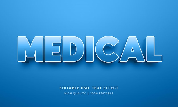 Medical Editable 3D Text Style Effect Mockup Template