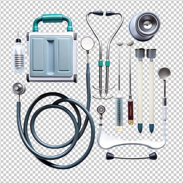 medical equipment on white background