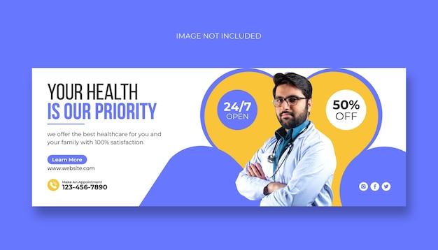 Medical facebook cover and web banner Template