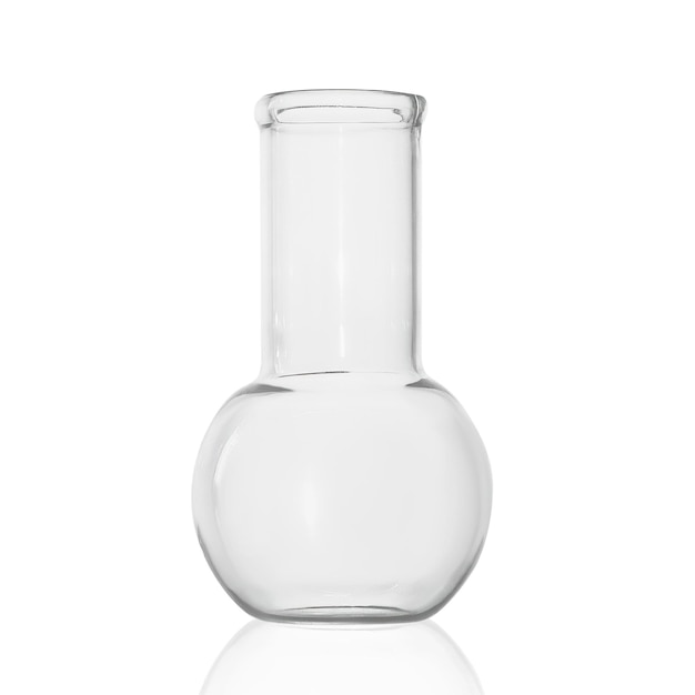 Medical glassware flask on an empty background PNG