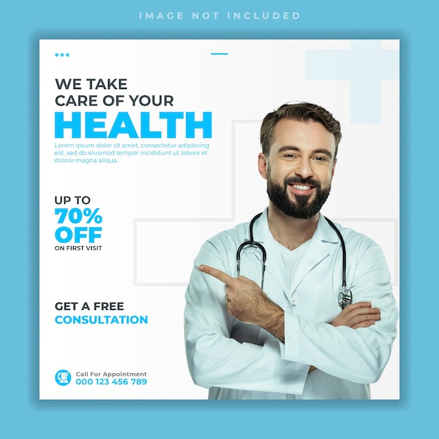 Medical health care social media and post banner template