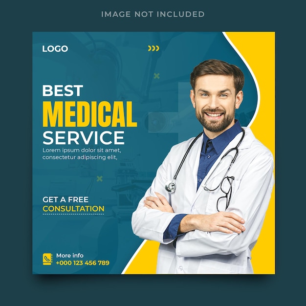 Medical health care social media post template