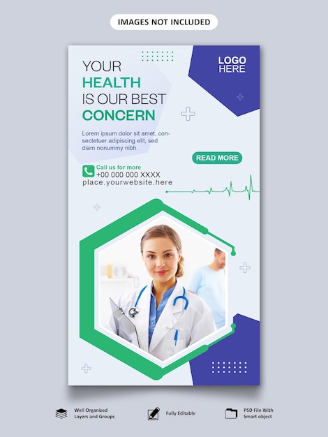 PSD medical amp health care web banner template design