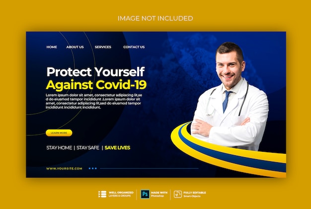 Medical health, coronavirus web banner template