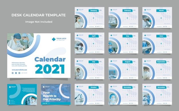 Medical Health Desk Calendar Design Template