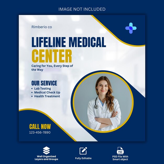 PSD medical health social media and instagram post banner template