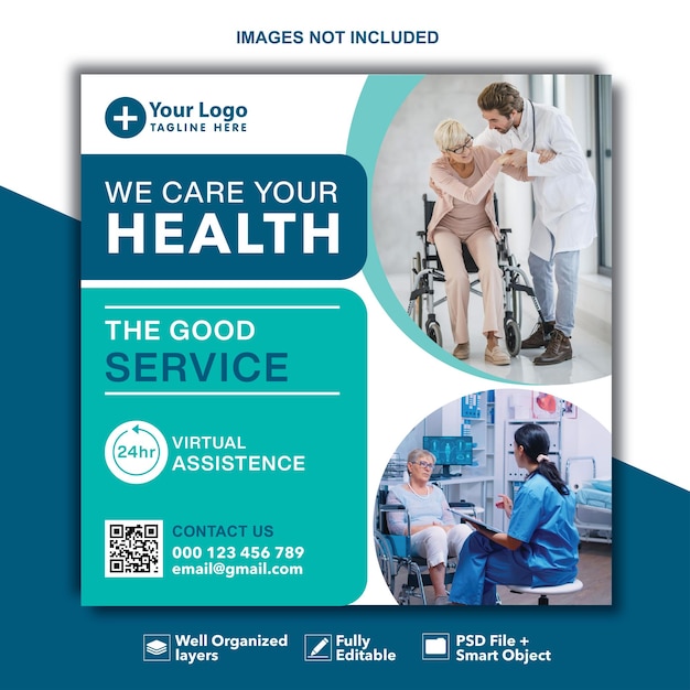 Medical health social media and instagram post banner