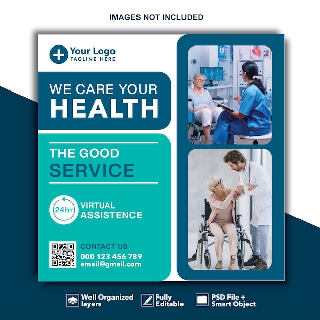 Medical health social media and instagram post banner