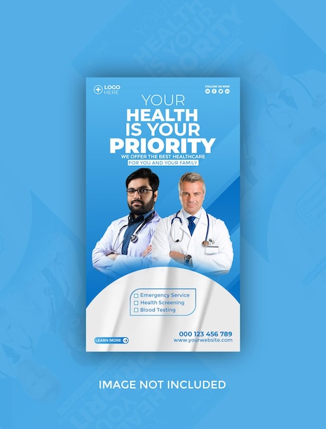 Medical health social media post instragram story banner template