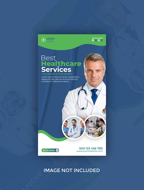 Medical health social media post instragram story banner template