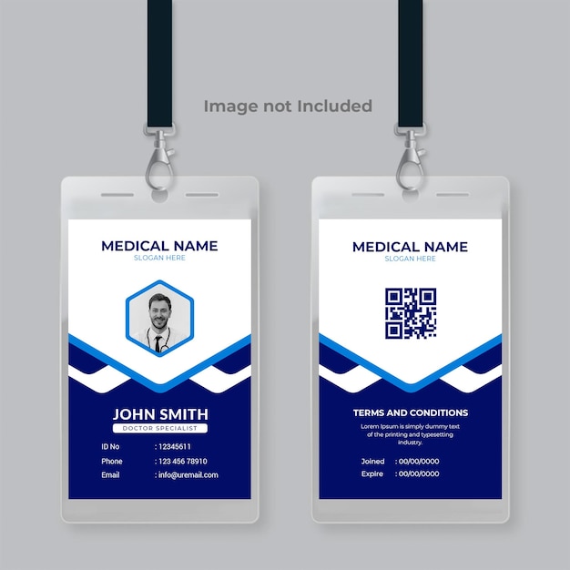 Medical healthcare establishment id card design