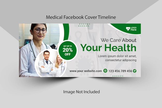 Medical healthcare Facebook timeline cover and web banner template design