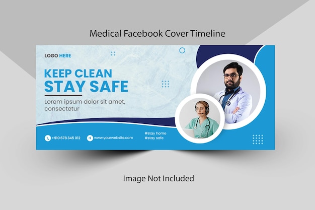 Medical healthcare Facebook timeline cover and web banner template design