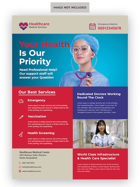 Medical healthcare flyer template