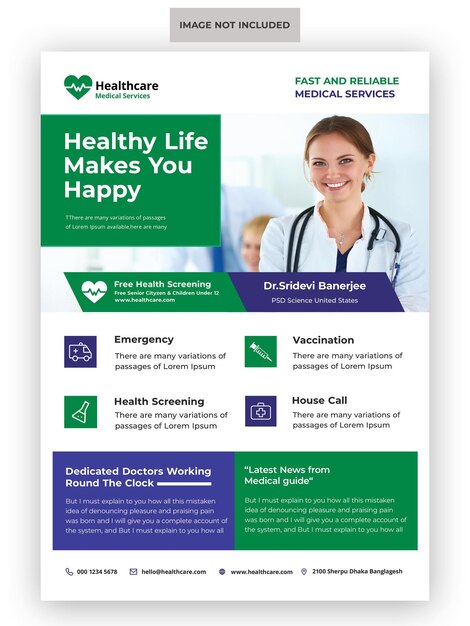 PSD medical healthcare flyer template