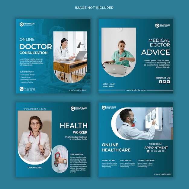 PSD medical healthcare instagram set banner