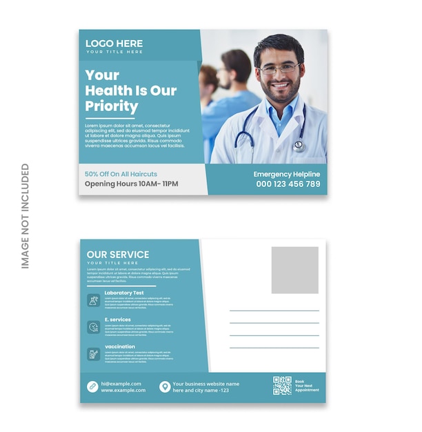 Medical Healthcare Postcard Template