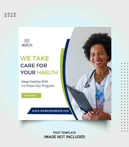 Medical healthcare poster and social media post web promotion banner template Premium Psd