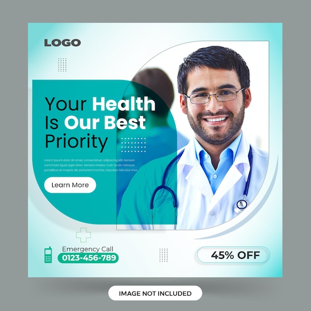 Medical and Healthcare promotion Social Media Post or square flyer