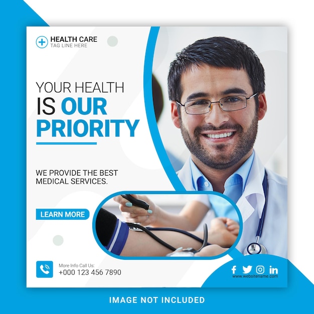 Medical and healthcare Revitalizing Patient Services A Square Flyer with Doctor Theme for Social Media Post Template