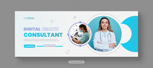 Medical healthcare social facebook cover template design