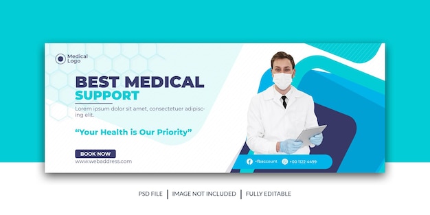 medical healthcare social media cover Facebook cover web banner template