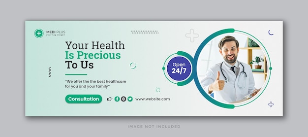 Medical healthcare social media facebook cover and web banner template