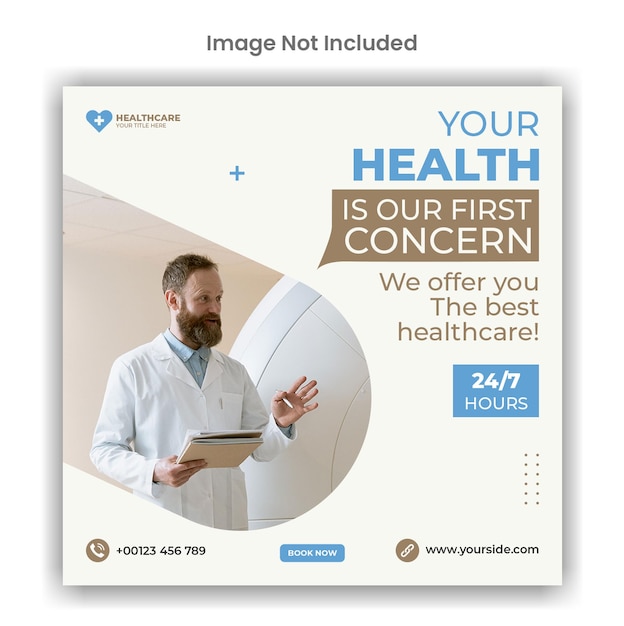 Medical and healthcare social media or instagram post template design