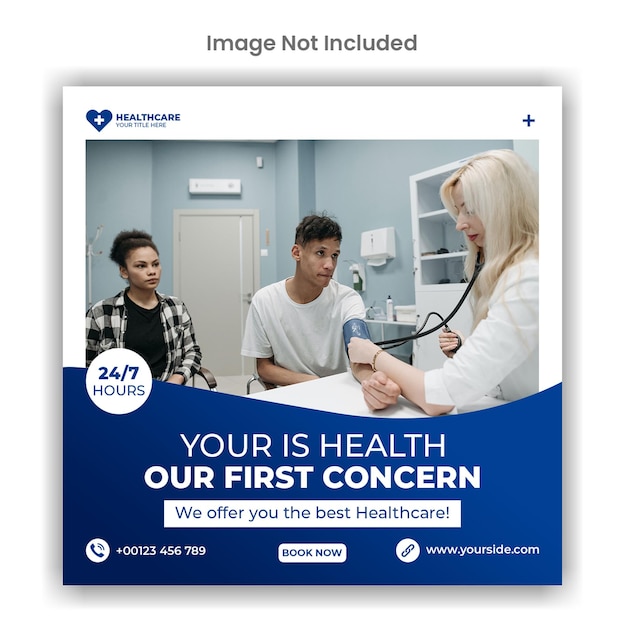 Medical and healthcare social media or instagram post template design