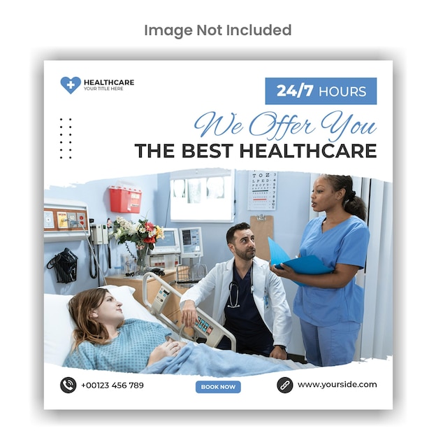 Medical and healthcare social media or instagram post template design