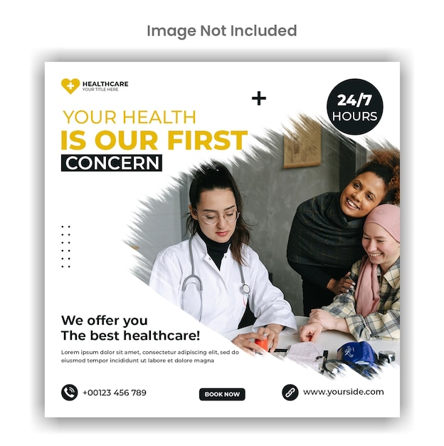 Medical and healthcare social media or instagram post template design