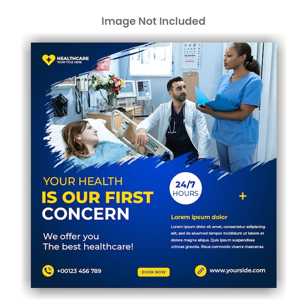 Medical and healthcare social media or instagram post template design