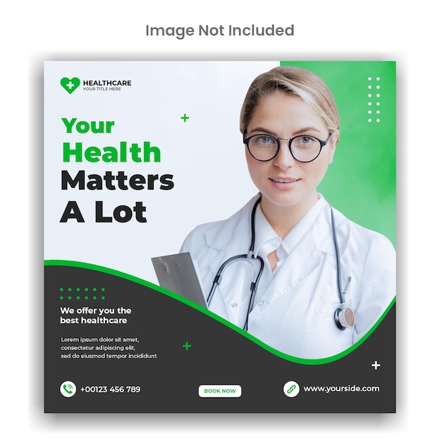 Medical healthcare social media or instagram post template