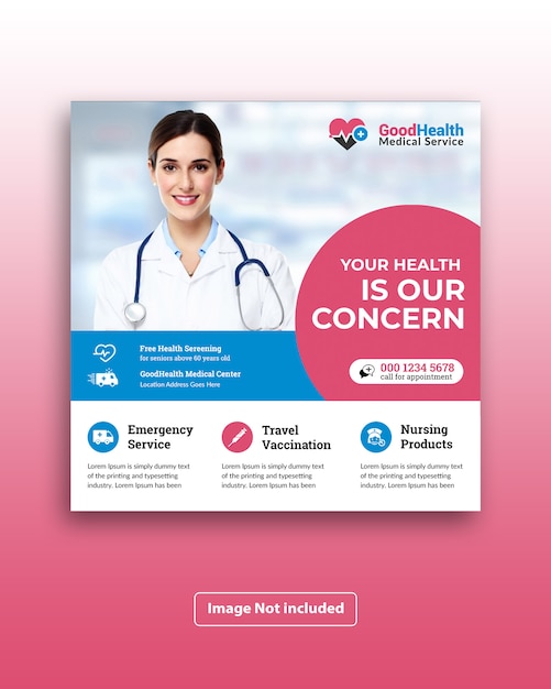 Medical Healthcare Social Media Square Flyer