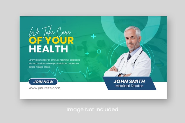 Medical healthcare web banner and youtube thumbnail