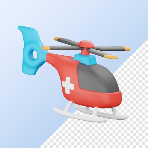 Medical Helicopter 3d Icon Illustration