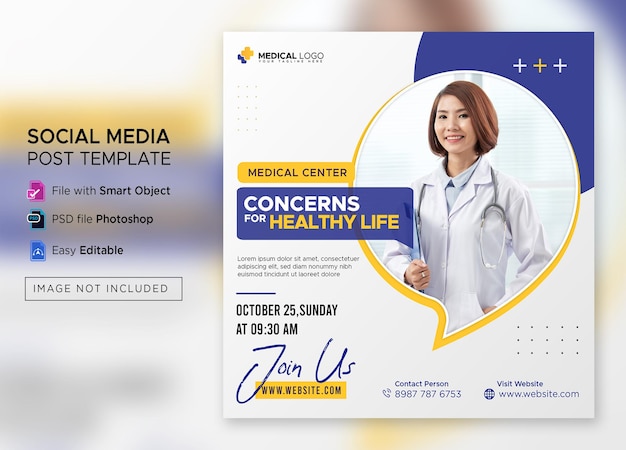 Medical instagram post premium Psd