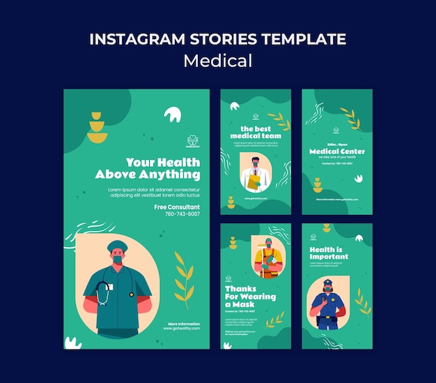 Medical instagram stories template collection