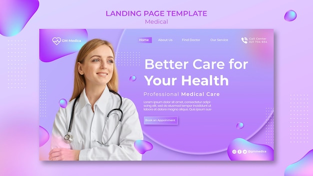 Medical landing page template