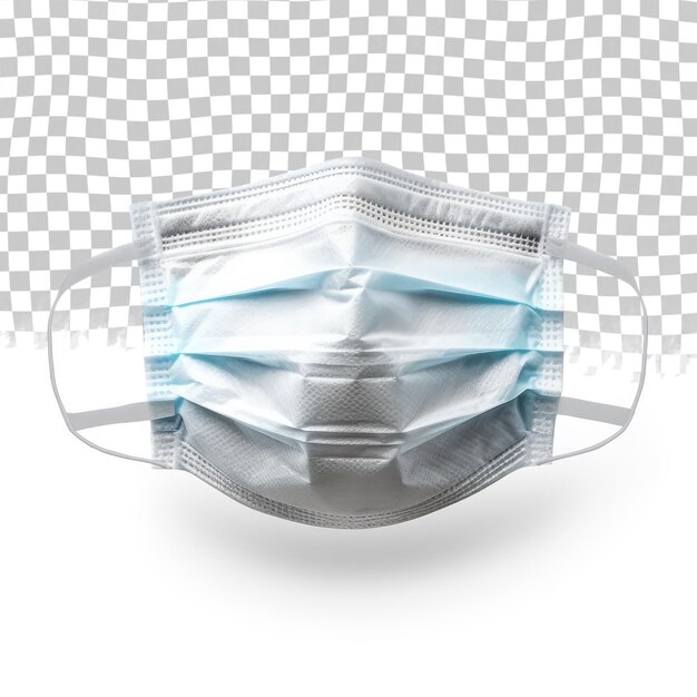 Medical mask isolated on transparent background Corona protection With clipping path