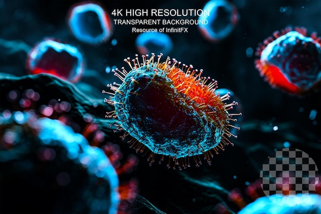 Medical Monkeypox Dangerous Virus 3D Illustration on transparent Background